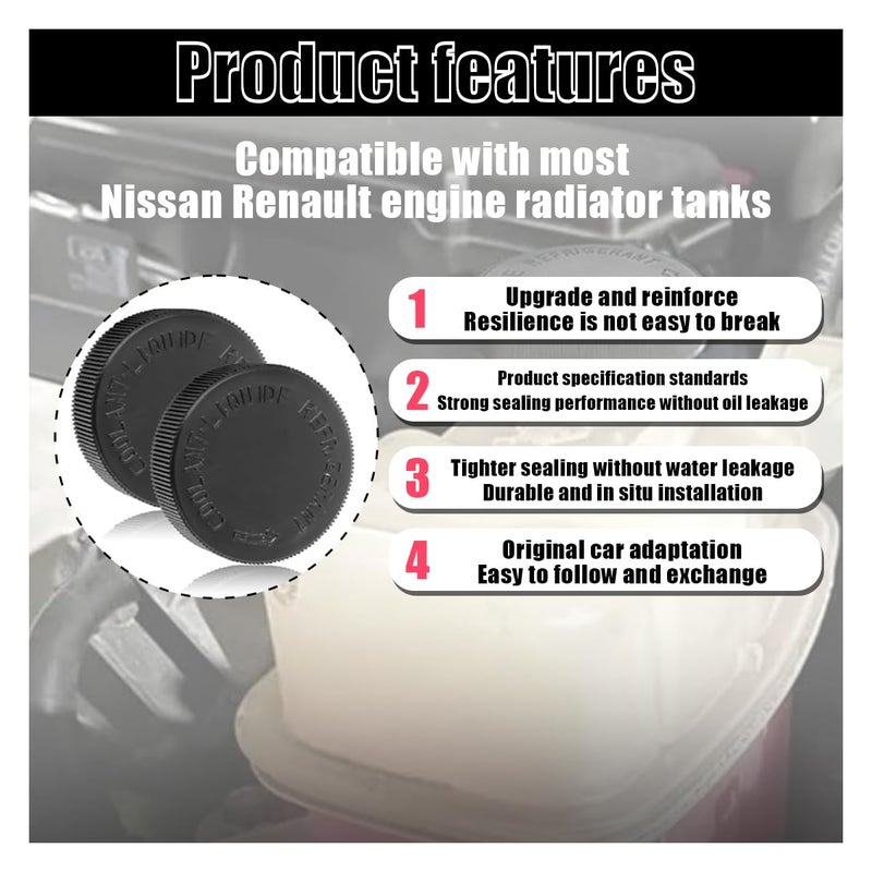 GLSOWEE 2PCS 21712-79900 Engine Radiator Coolant Water Tank Reservoir Cap  Car Radiator Cover Car Replacement Part  Compatible with Nissan Murano Rogue Versa Infiniti - Image 5